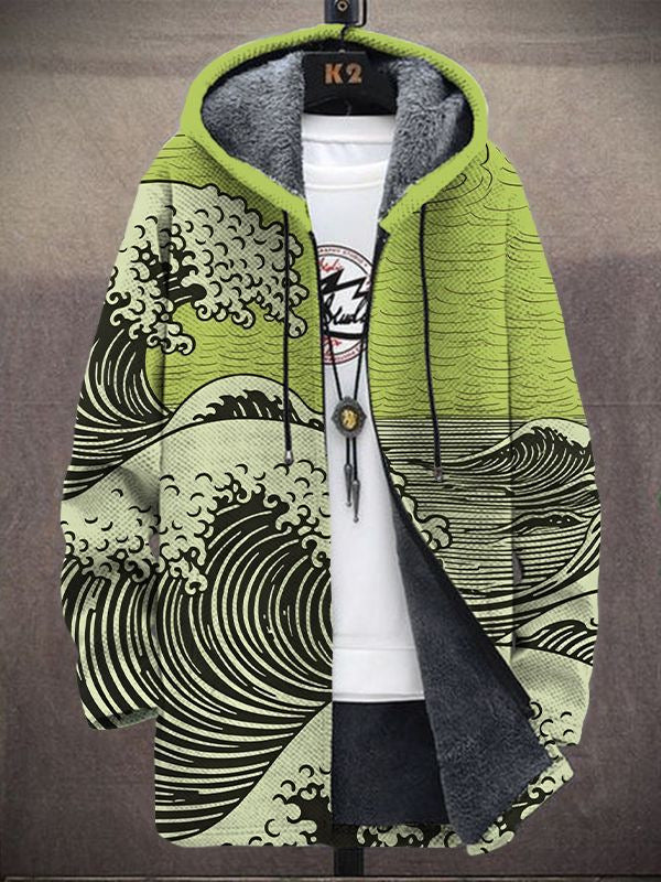 Hooded Jacket Women with Wave Print and Relaxed Fit - 4 - Stylewhipped