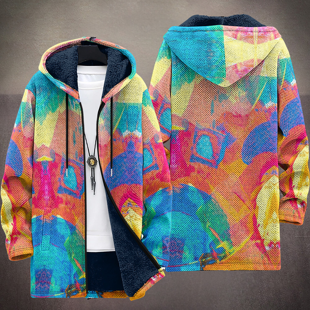 Colourful Women's Hoodie Jacket with Relaxed Fit and Vibrant Pattern - 2 - Stylewhipped