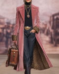 Elegant Women's Coat with Tailored Fit and Leopard Print Accents - 2 - Stylewhipped
