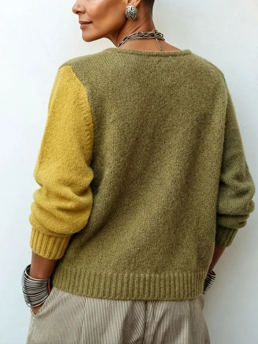 Asymmetrical Women's Pullover with Button Detail - 3 - Stylewhipped