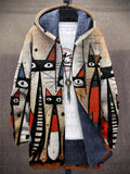 Women's Artistic Print Jacket with Hood and Relaxed Fit - 1 - Stylewhipped