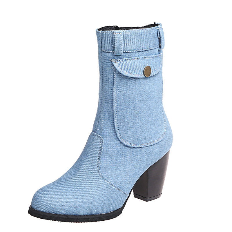 Chic Mid-Calf Boots for Women with Elegant Heels - 2 - Stylewhipped