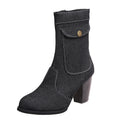 Chic Mid-Calf Boots for Women with Elegant Heels - 6 - Stylewhipped