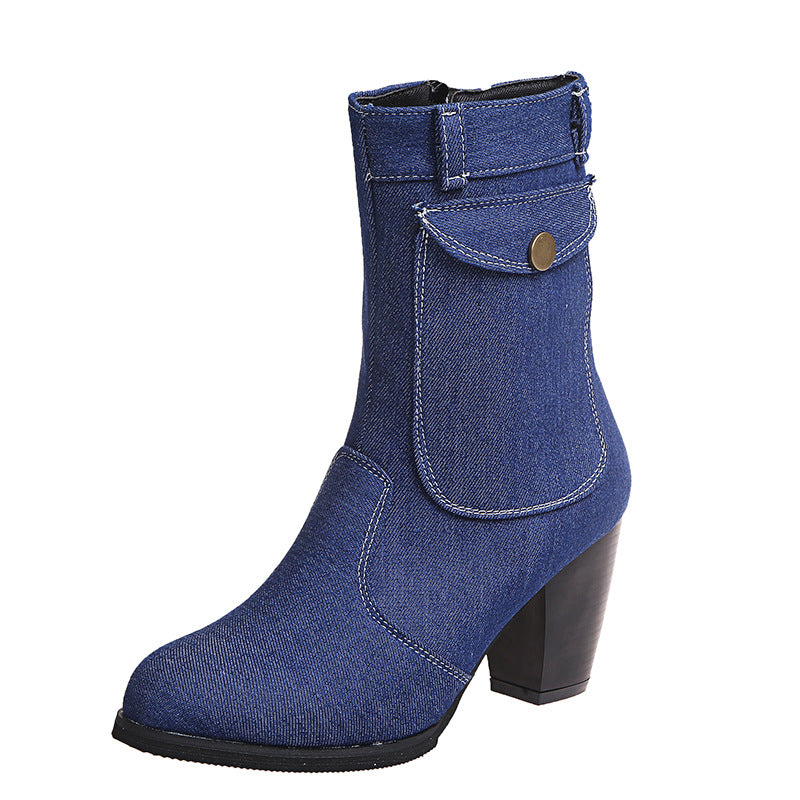 Chic Mid-Calf Boots for Women with Elegant Heels - 7 - Stylewhipped