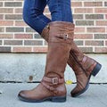 Chic Women's Knee-High Boots with Stylish Buckle Accents - 1 - Stylewhipped