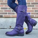 Chic Women's Knee-High Boots with Stylish Buckle Accents - 3 - Stylewhipped