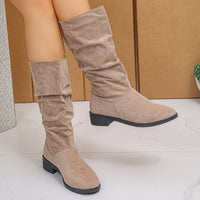 Chic Slouchy Ankle Boots for Women with Rounded Toe - 1 - Stylewhipped