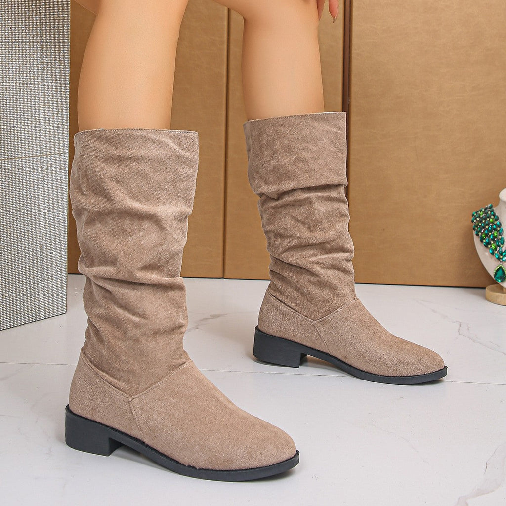 Chic Slouchy Ankle Boots for Women with Rounded Toe - 2 - Stylewhipped
