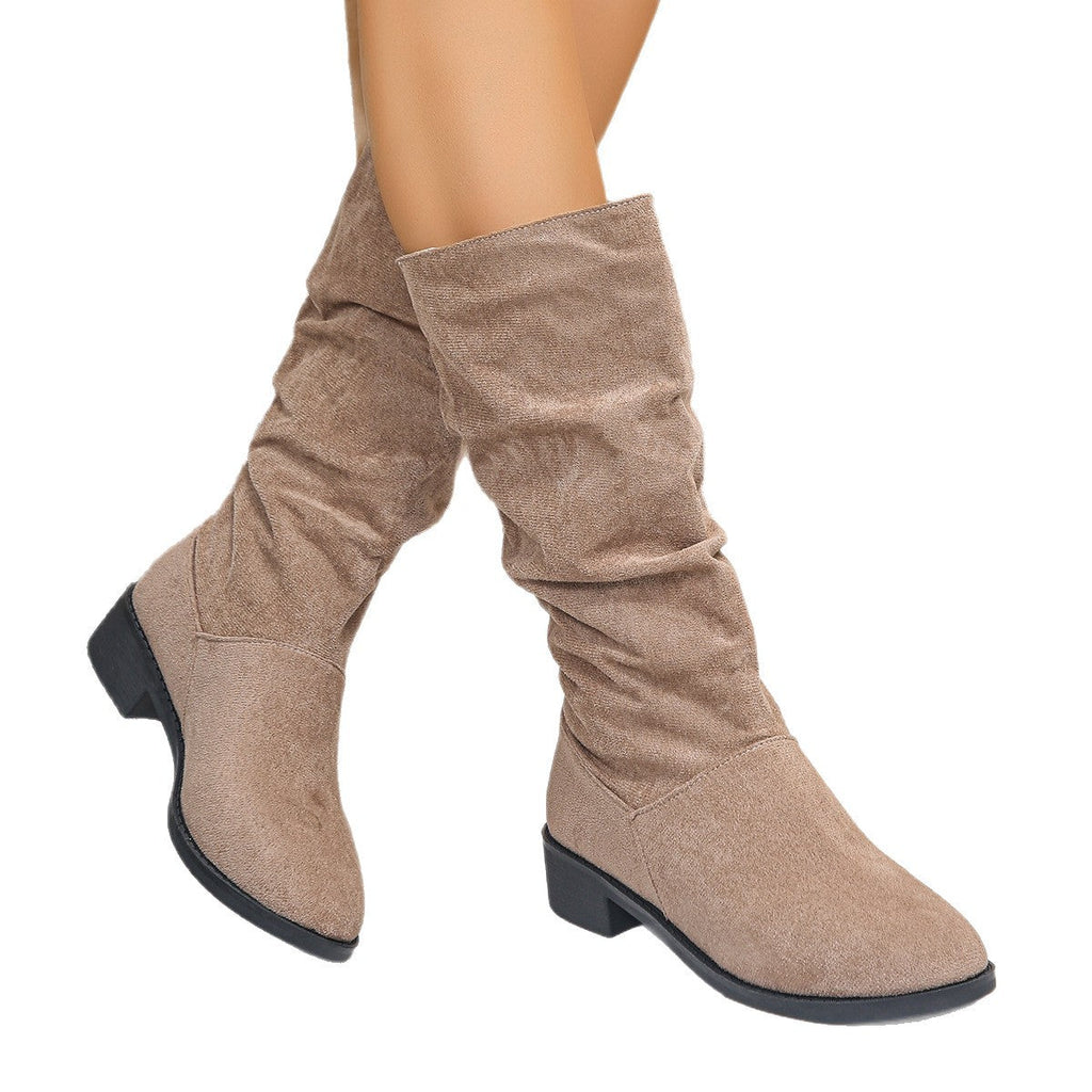 Chic Slouchy Ankle Boots for Women with Rounded Toe - 3 - Stylewhipped