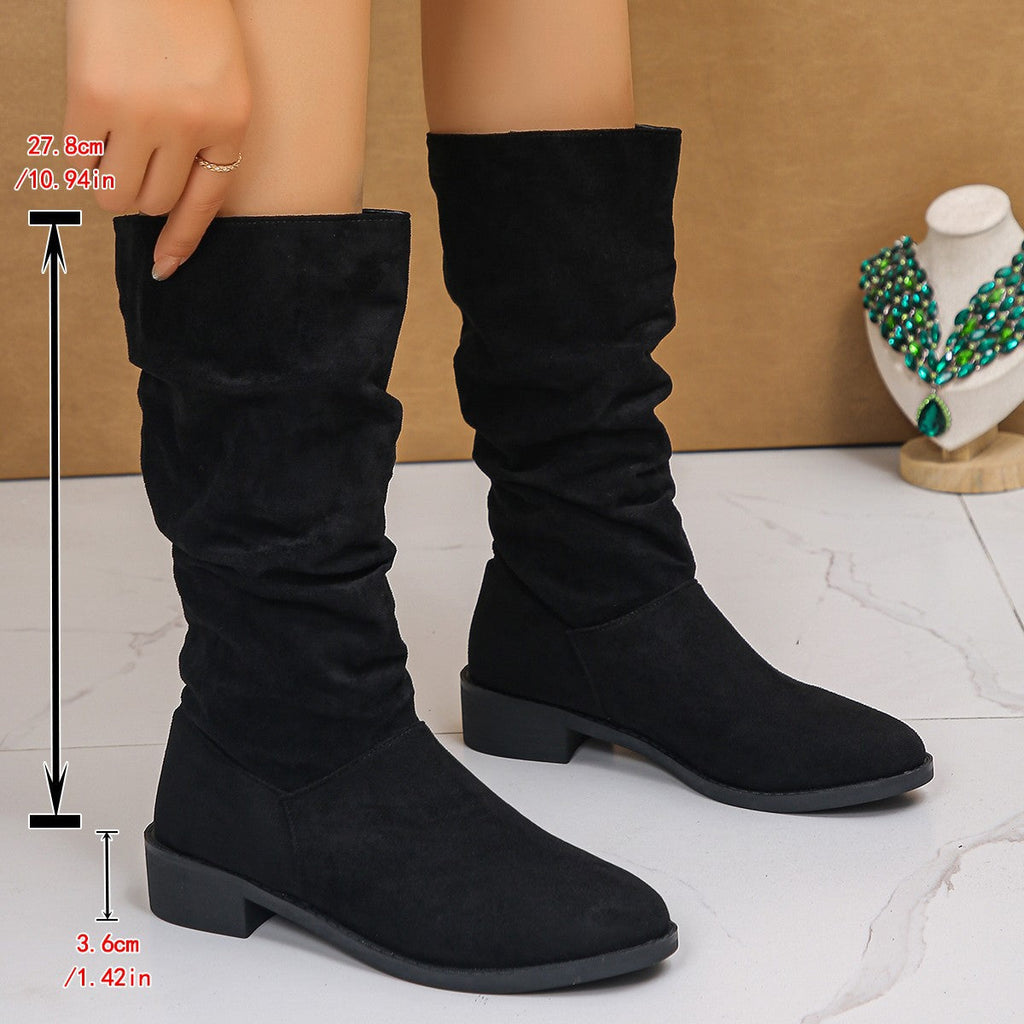 Chic Slouchy Ankle Boots for Women with Rounded Toe - 6 - Stylewhipped