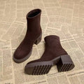 Chic Women's Low-Top Ankle Boots with Trendy Cut-Outs - 1 - Stylewhipped