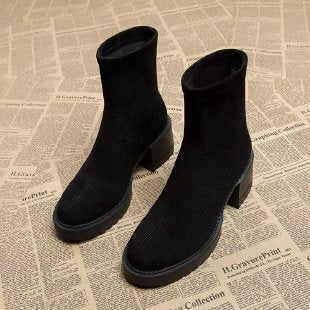 Chic Women's Low-Top Ankle Boots with Trendy Cut-Outs - 2 - Stylewhipped
