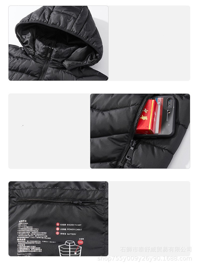 Men's Insulated Jacket with Hood and Relaxed Fit - 2 - Stylewhipped