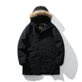 Winter Men's Coat with Hood and Faux Fur Trim - 5 - Stylewhipped
