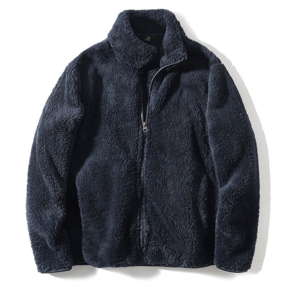 High Collar Zip-Up Fleece Jacket for Men - 2 - Stylewhipped