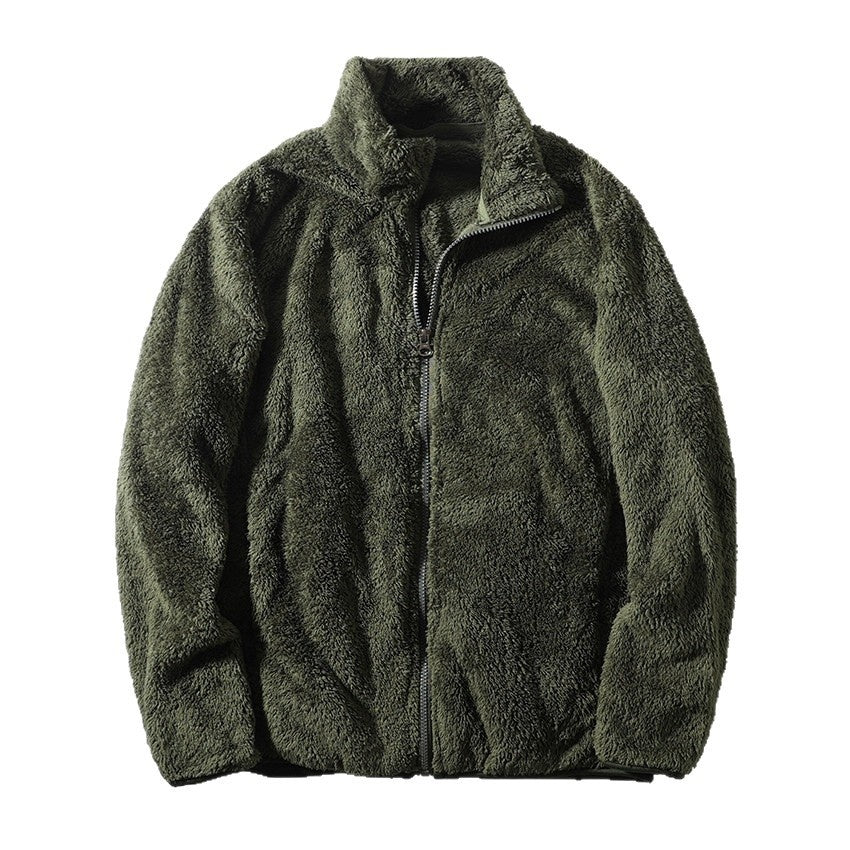 High Collar Zip-Up Fleece Jacket for Men - 3 - Stylewhipped