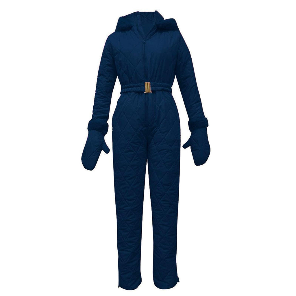 Chic Women's Jumpsuit with Elegant Faux Fur Collar - 4 - Stylewhipped
