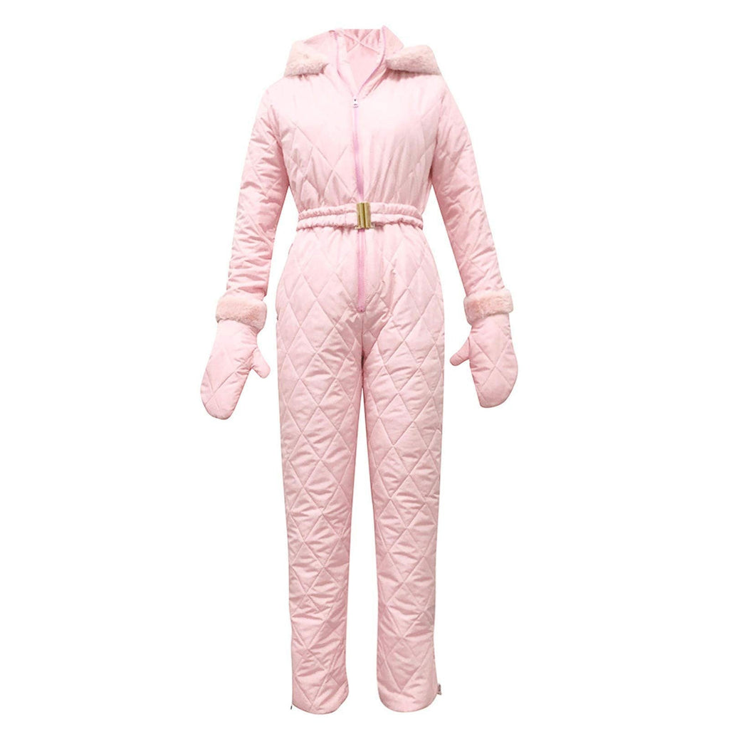 Chic Women's Jumpsuit with Elegant Faux Fur Collar - 6 - Stylewhipped