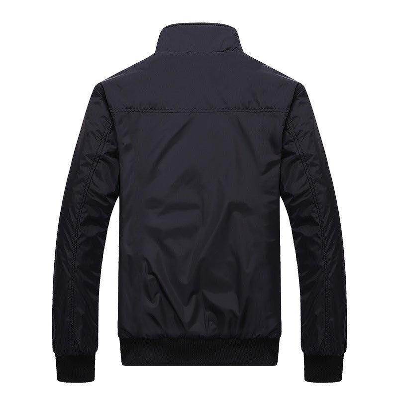Men's Sporty Jacket with Zip and Stand Collar - 3 - Stylewhipped