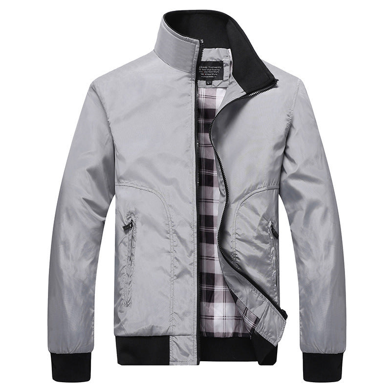Men's Sporty Jacket with Zip and Stand Collar - 5 - Stylewhipped