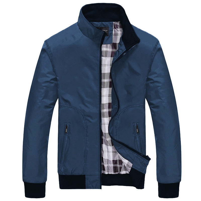 Men's Sporty Jacket with Zip and Stand Collar - 6 - Stylewhipped