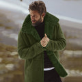 Men's Plush-Collared Relaxed Fit Mid-Length Coat - 4 - Stylewhipped