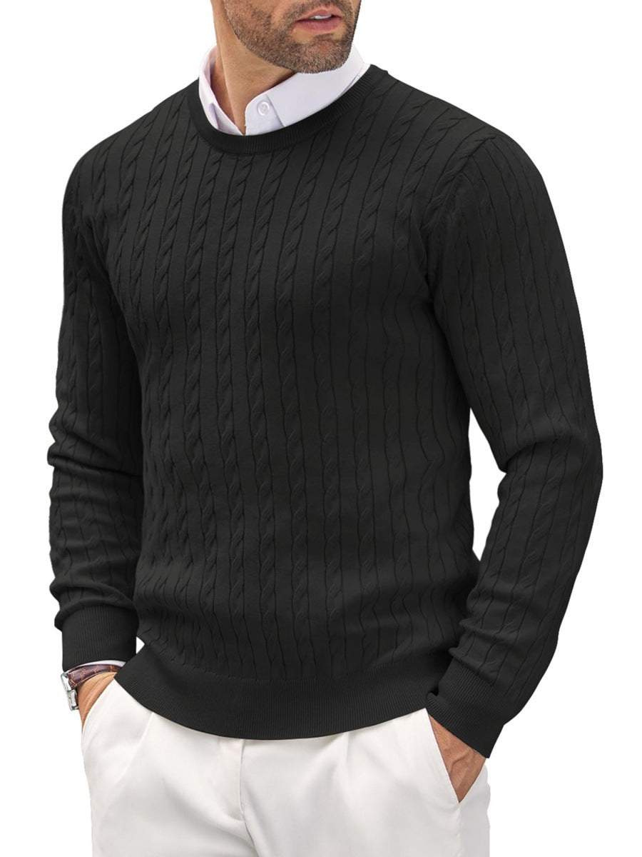 Men's Tailored Pullover with Intricate Cable Knit Design - 3 - Stylewhipped