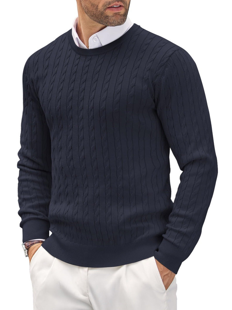 Men's Tailored Pullover with Intricate Cable Knit Design - 4 - Stylewhipped