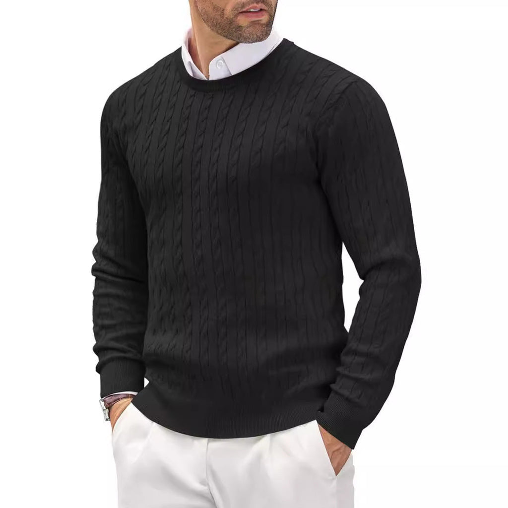 Men's Tailored Pullover with Intricate Cable Knit Design - 5 - Stylewhipped
