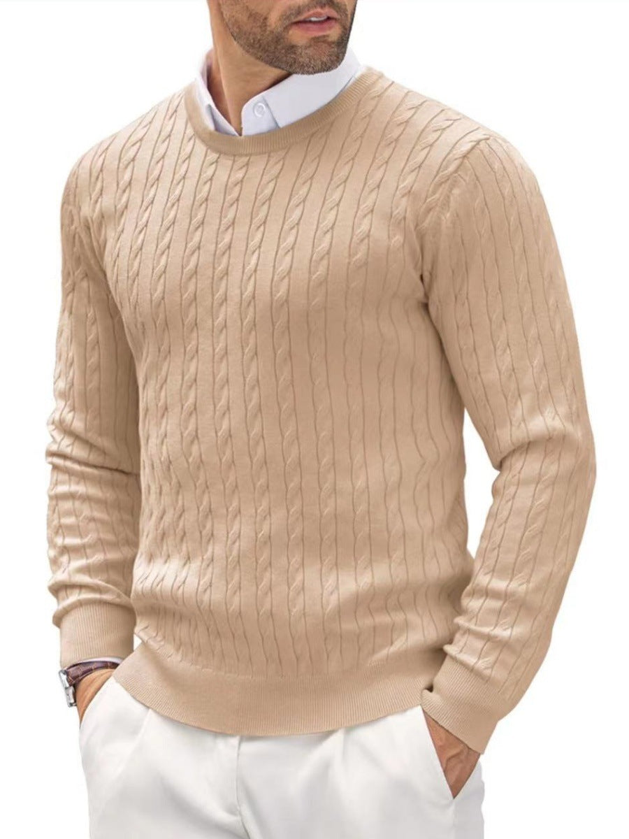 Men's Tailored Pullover with Intricate Cable Knit Design - 6 - Stylewhipped
