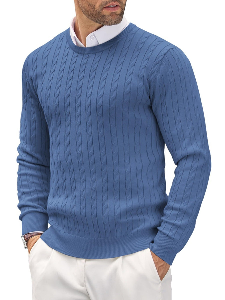 Men's Tailored Pullover with Intricate Cable Knit Design - 8 - Stylewhipped