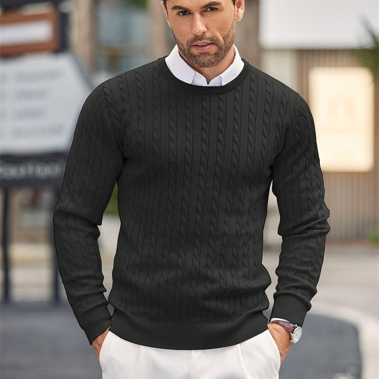 Men's Tailored Pullover with Intricate Cable Knit Design - 9 - Stylewhipped