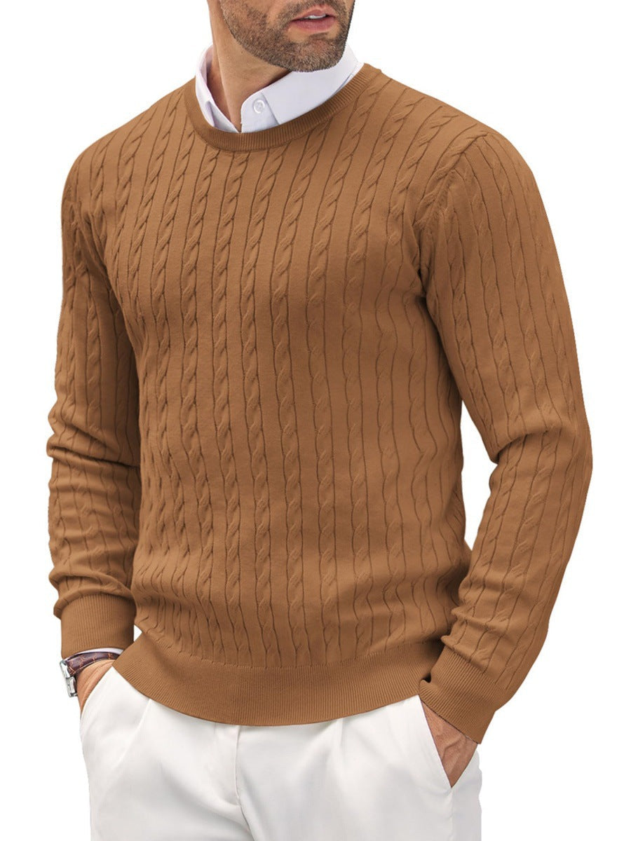 Men's Tailored Pullover with Intricate Cable Knit Design - 10 - Stylewhipped