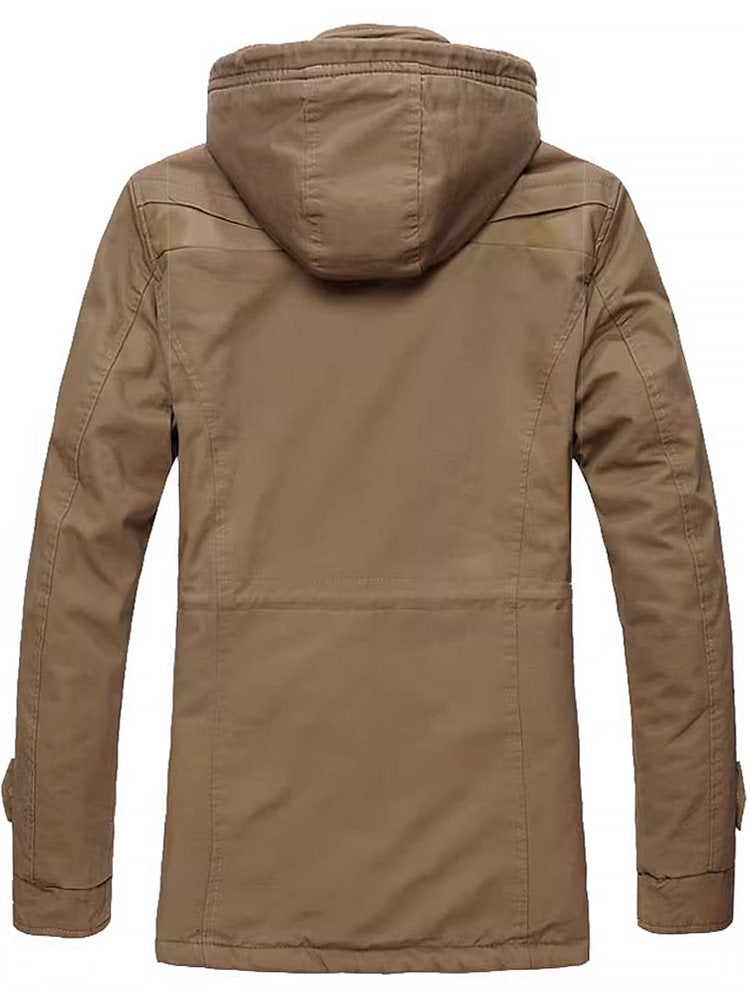 Men's Windproof Jacket with Detachable Hood for Versatile Style - 1 - Stylewhipped