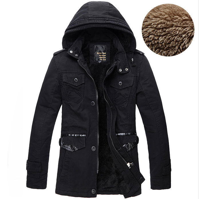 Men's Windproof Jacket with Detachable Hood for Versatile Style - 2 - Stylewhipped