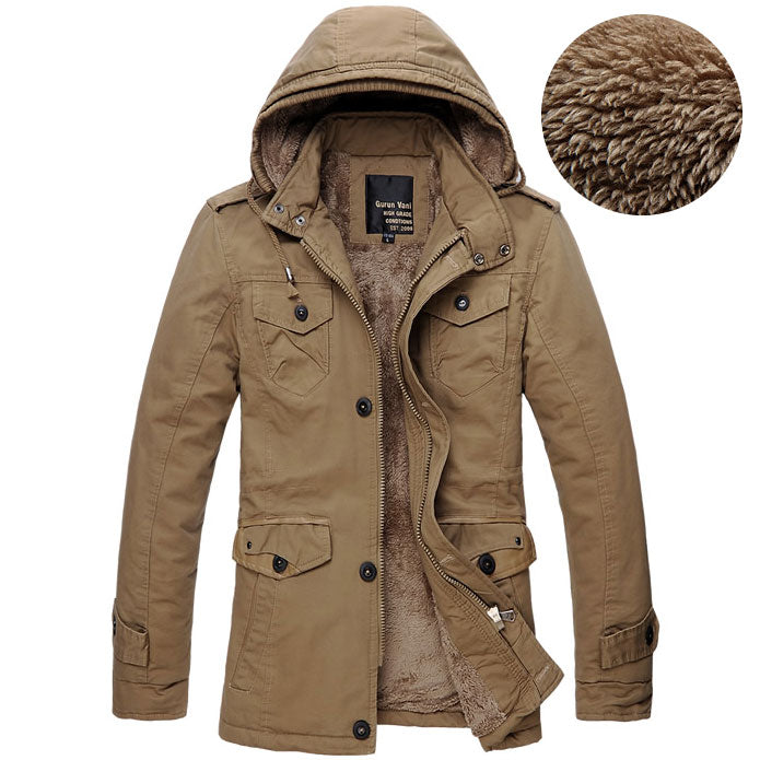 Men's Windproof Jacket with Detachable Hood for Versatile Style - 3 - Stylewhipped