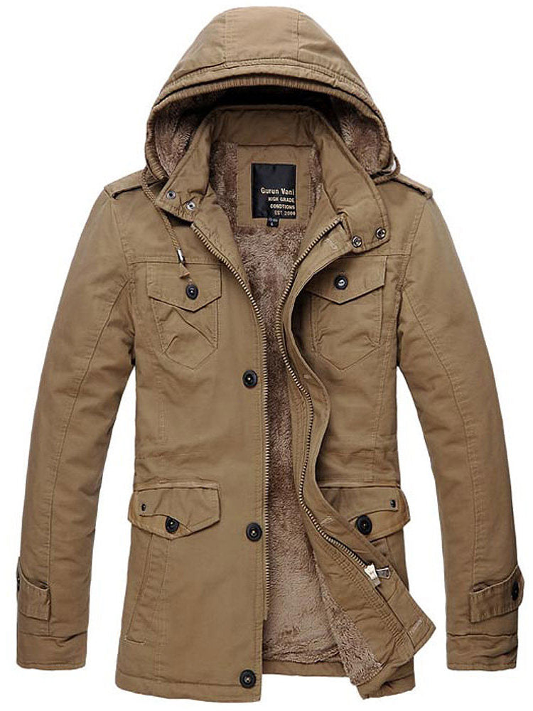 Men's Windproof Jacket with Detachable Hood for Versatile Style - 5 - Stylewhipped