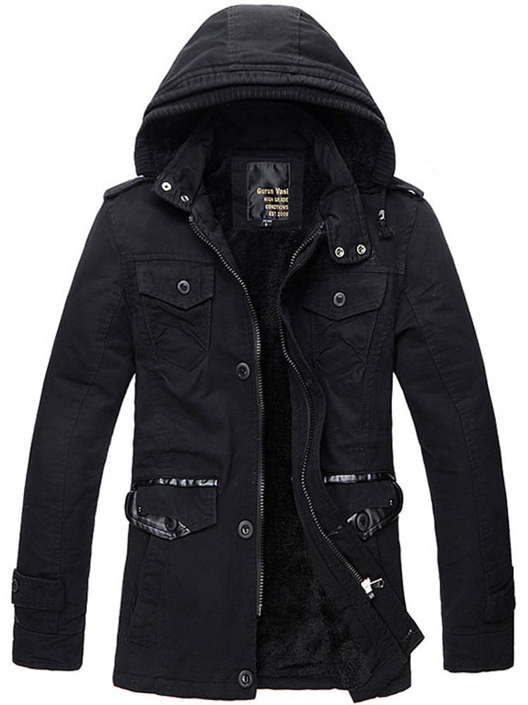 Men's Windproof Jacket with Detachable Hood for Versatile Style - 6 - Stylewhipped