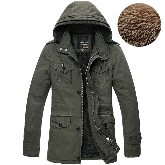 Men's Windproof Jacket with Detachable Hood for Versatile Style - 7 - Stylewhipped