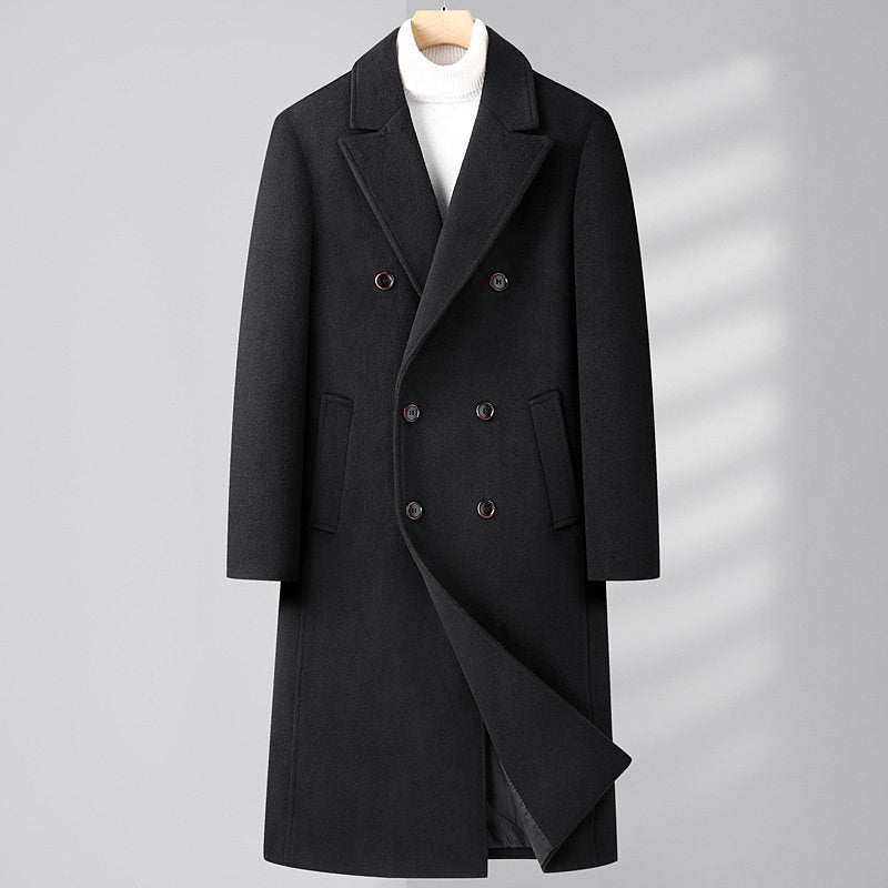 Men's Tailored Slim-Fit Overcoat with Practical Side Pockets - 1 - Stylewhipped