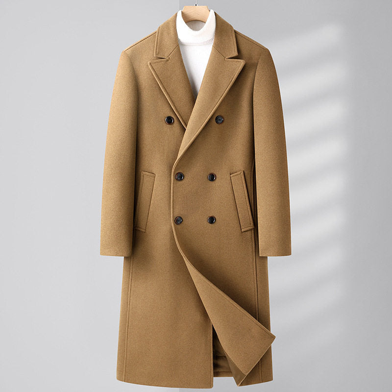 Men's Tailored Slim-Fit Overcoat with Practical Side Pockets - 5 - Stylewhipped