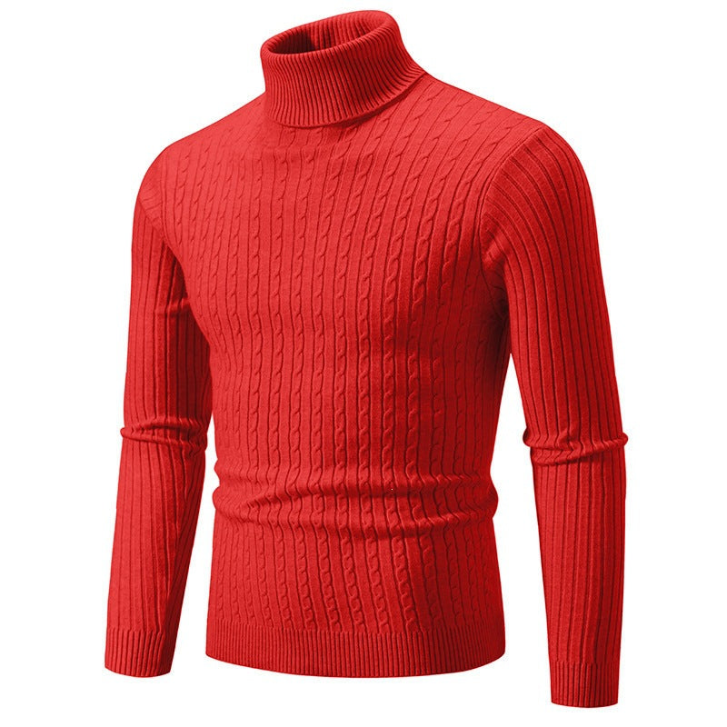 Stylish Men's High Collar Slim Fit Pullover - 2 - Stylewhipped