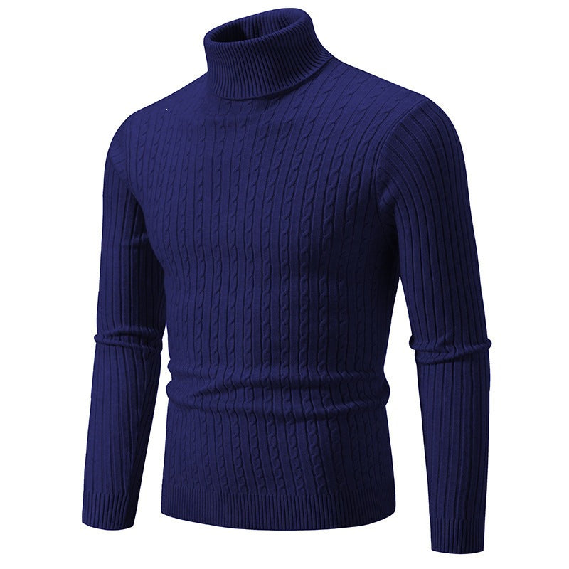 Stylish Men's High Collar Slim Fit Pullover - 3 - Stylewhipped
