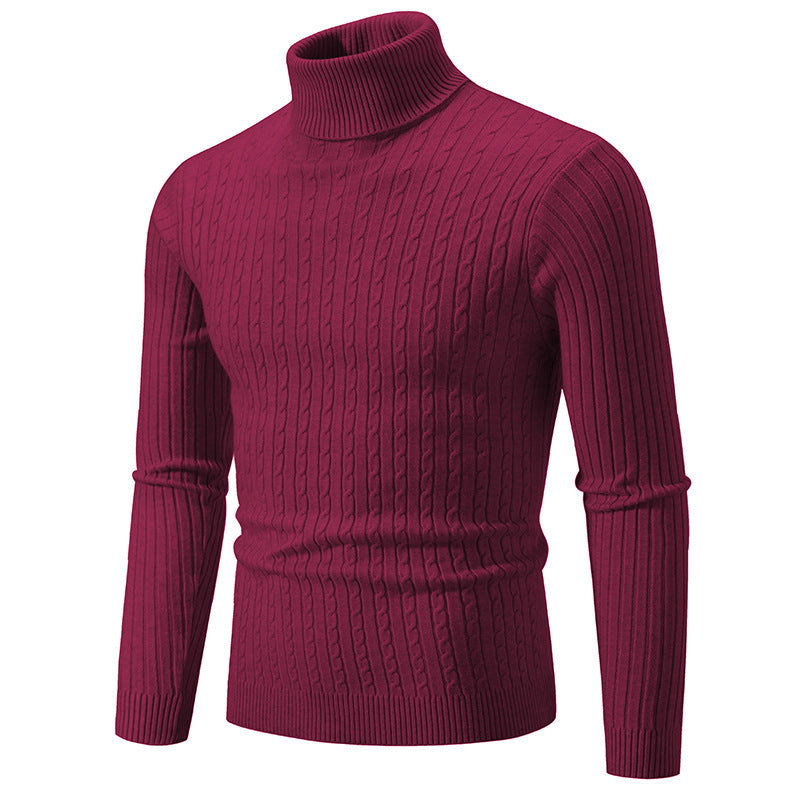 Stylish Men's High Collar Slim Fit Pullover - 4 - Stylewhipped