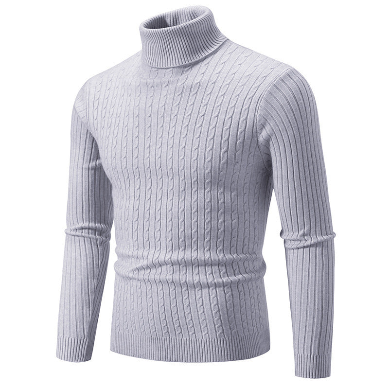 Stylish Men's High Collar Slim Fit Pullover - 5 - Stylewhipped
