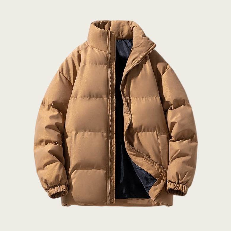Men's Quilted Jacket with High Neck Design - 1 - Stylewhipped