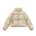 Women's Cropped Down Jacket with Stand-Up Collar - 3 - Stylewhipped