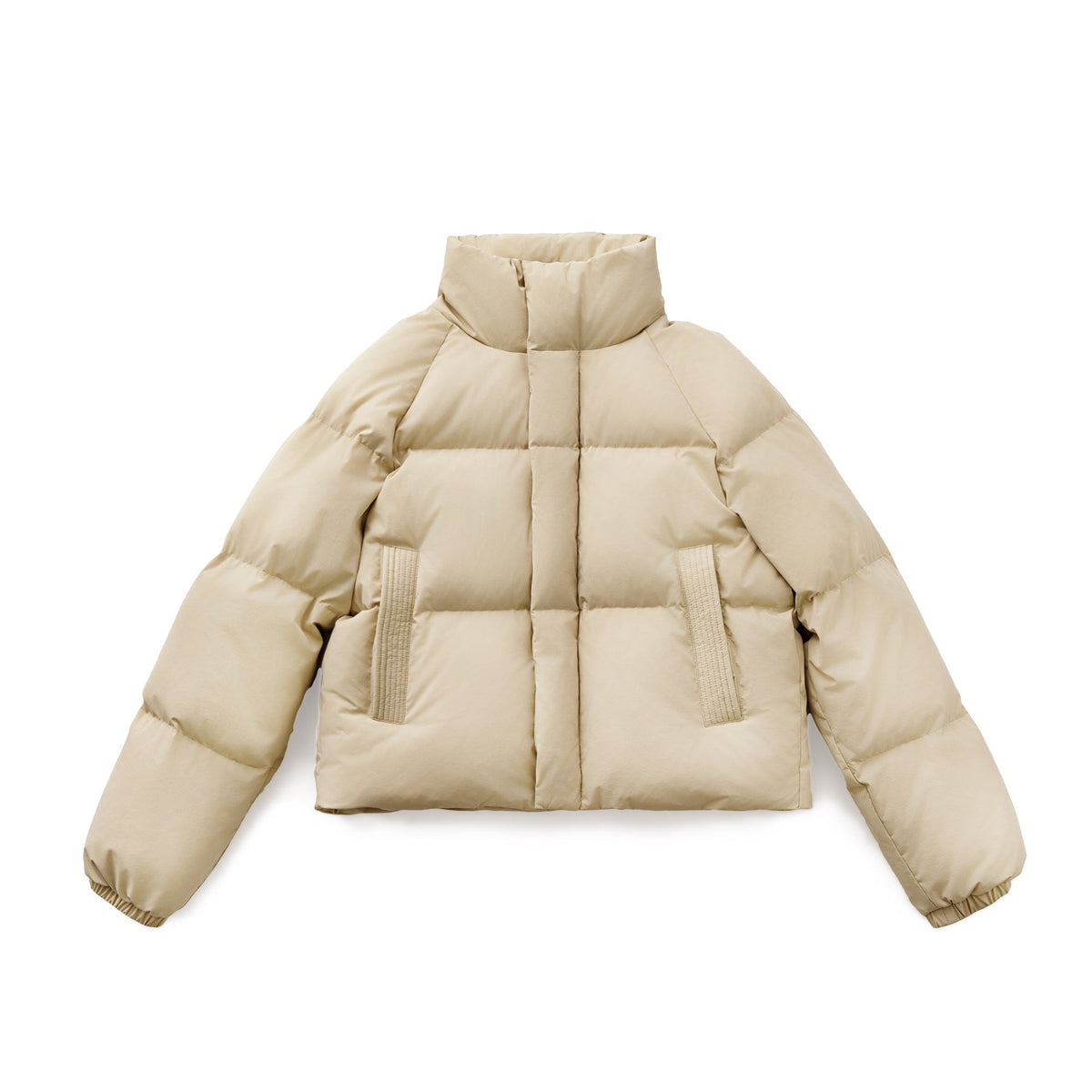 Women's Cropped Down Jacket with Stand-Up Collar - 3 - Stylewhipped