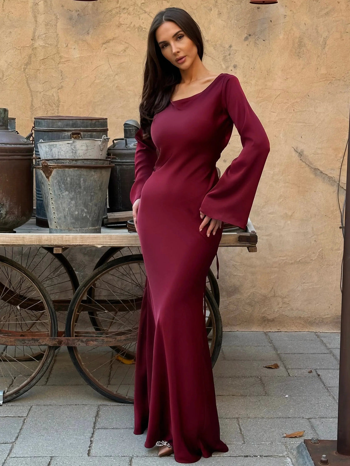 Evening Dress Women | Silky flowing fabric with flattering fit | E&W - 10 - Elenwear