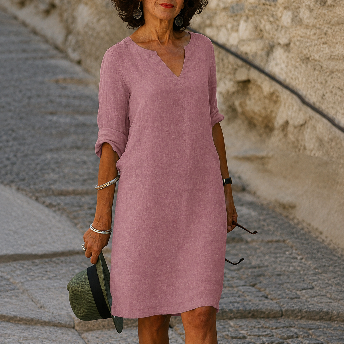 Luftiges Sommerkleid mit V-Ausschnitt – Bild 5